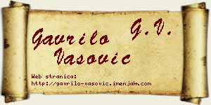 Gavrilo Vasović vizit kartica